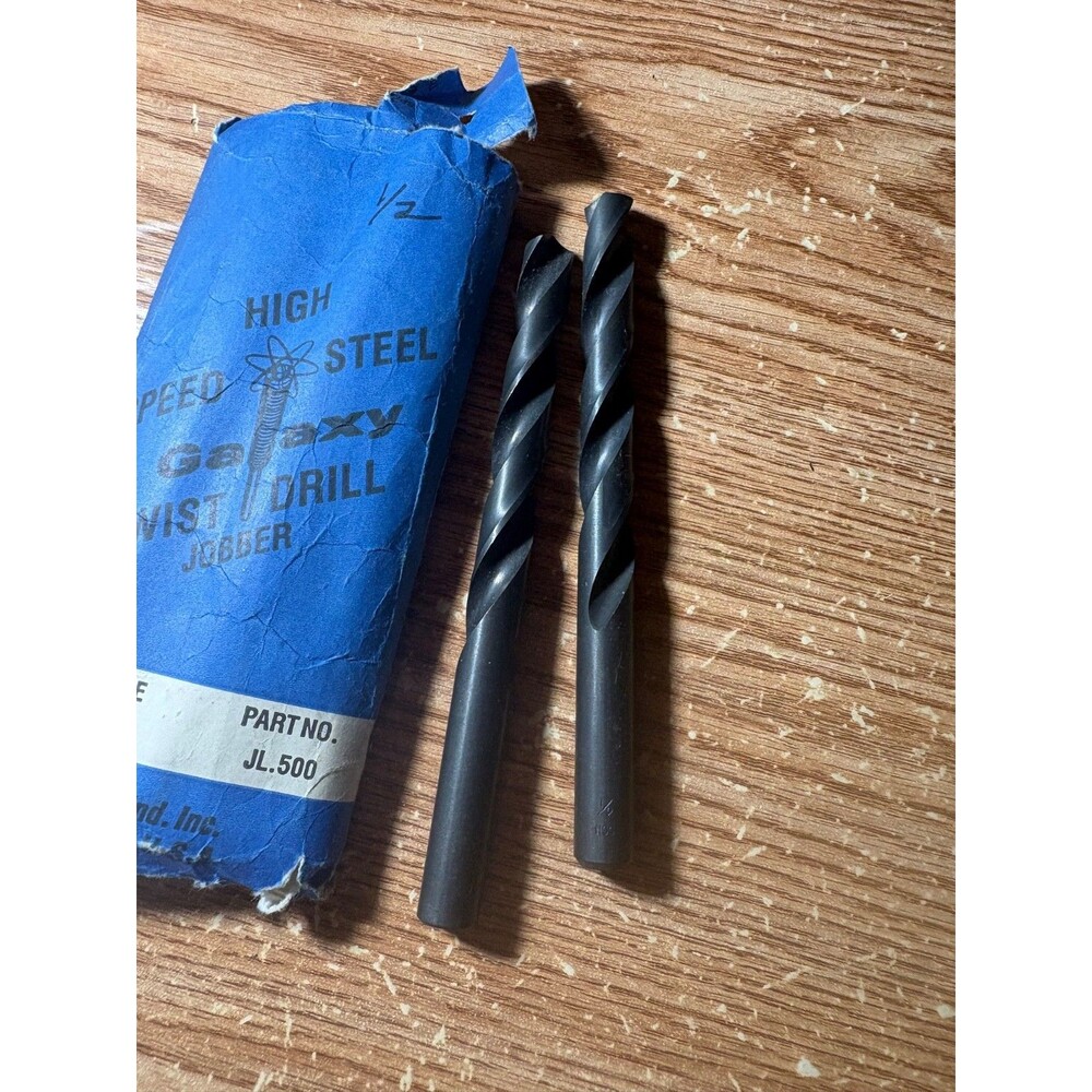 High Speed Steel Galaxy Twist Drill Jobber Lot Of 2 Size 1/2 Part No. Jl. 500